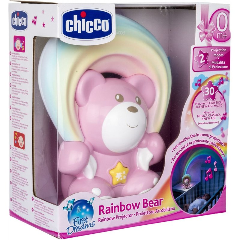First Dreams Ourson Arc En Ciel Projecteur Rose
