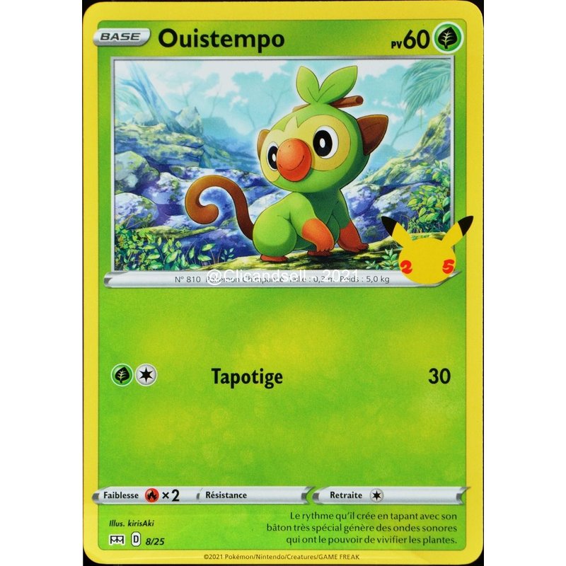 Carte Pokémon 8/25 Ouistempo 60 Pv Promo 25 Ans Neuf Fr