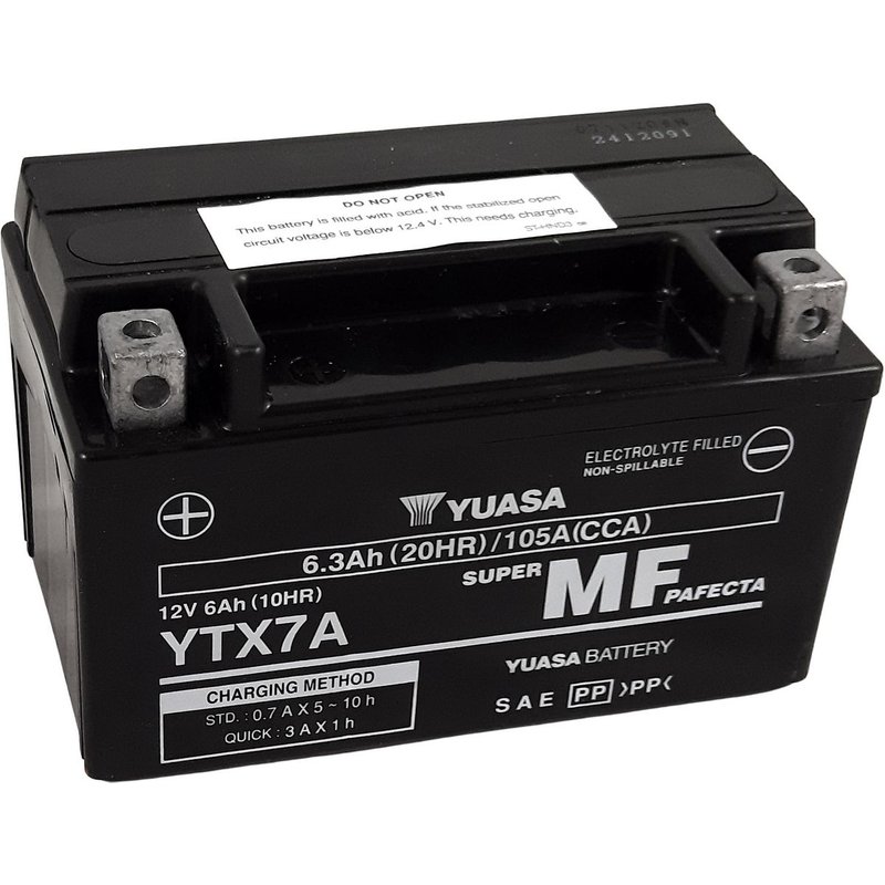 Batterie Yuasa YTX7A 12V 6 Ah prête à lâemploi