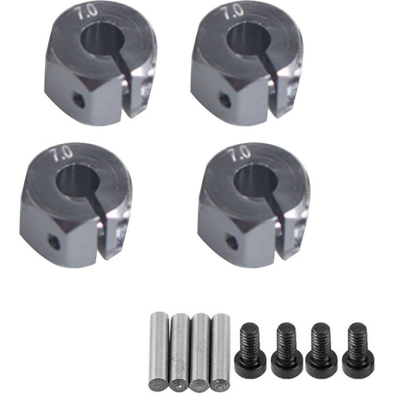 Roue en aluminium de 7mm d'épaisseur 12mm, écrou hexagonal avec broches, moyeux d'entraînement 102042 pièces de mise à niveau pour voiture 4WD RC Himoto 4 pièces/lot