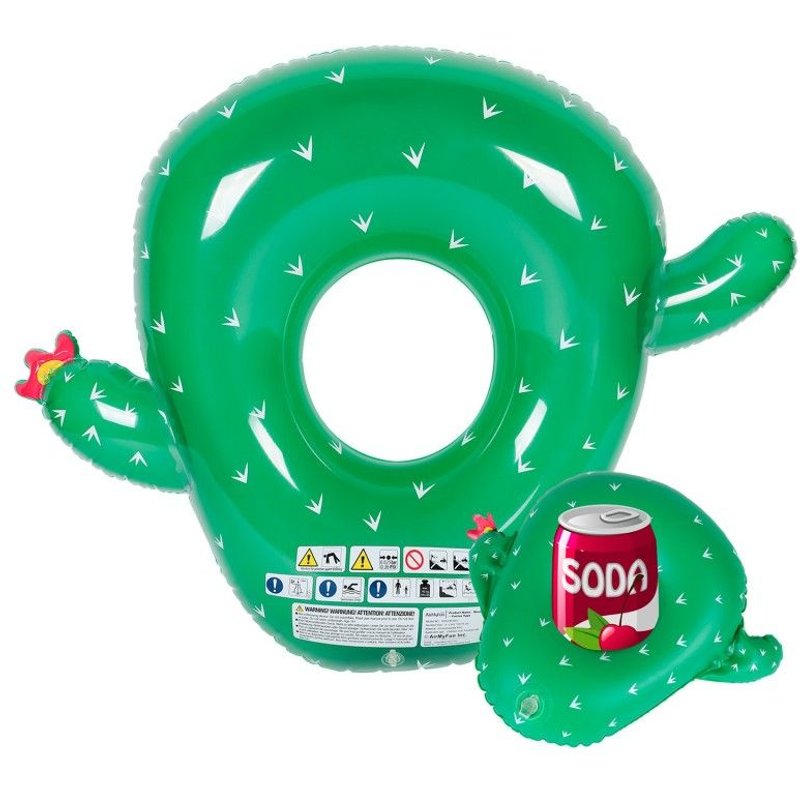 Bou?E Gonflable Xxl Et Porte Boisson Gonflable Pour Piscine & Plage - Pack Evasion Cactus