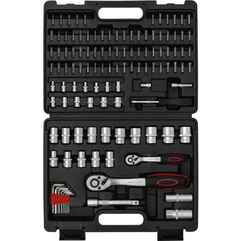 COFFRET DE DOUILLES À PROFIL ONDULÉ 6,3 MM (1/4") / 12,5 MM (1/2") 115 PIÈCES