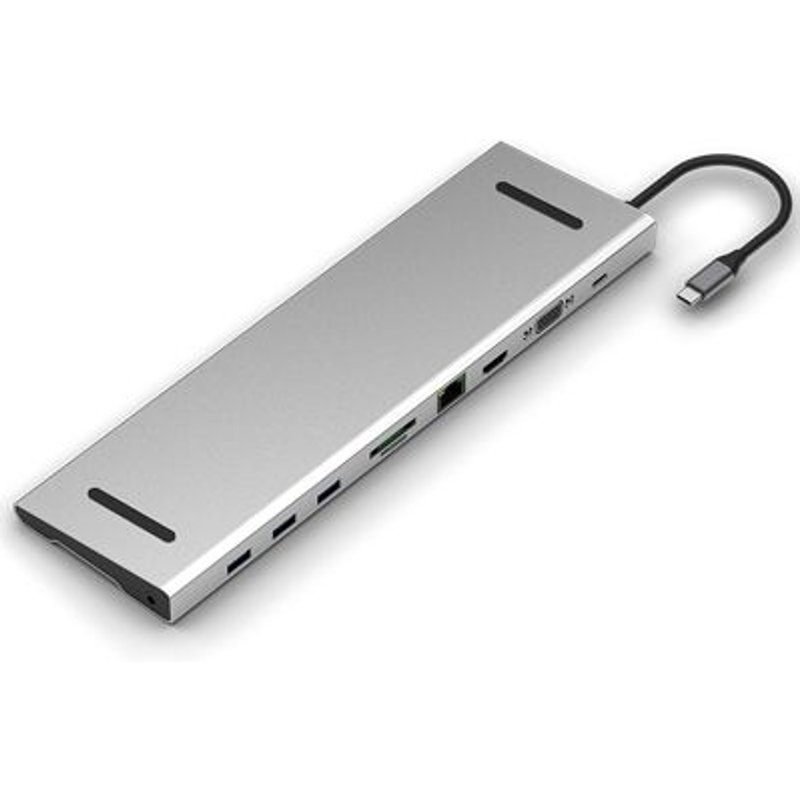 Adaptateur TYR 10-en-1 (HDMI 4 K-VGA -3 x USB3- SD&TF-RJ45- PD-Audio)