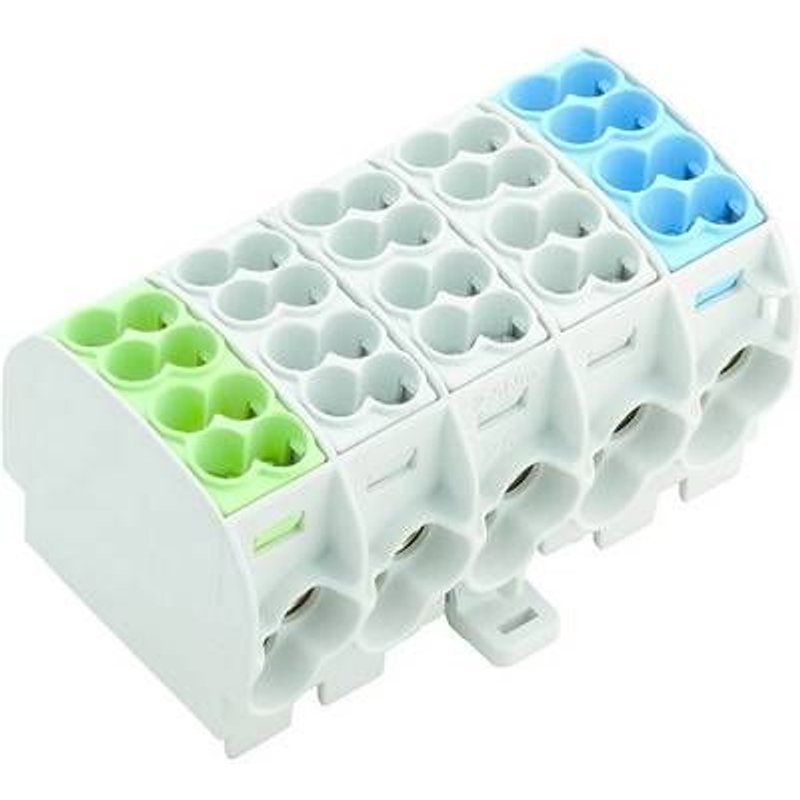 Bloc répartiteur Weidmüller WPD 501 2X25/2X16 1XGN/3XGY/1XBL 1562140000 vert, gris clair, bleu 1 pc(s)