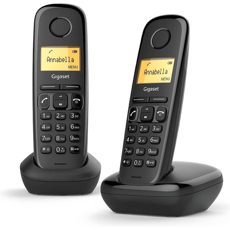 téléphone fixe duo sans fil DECT/GAP sans répondeur noir