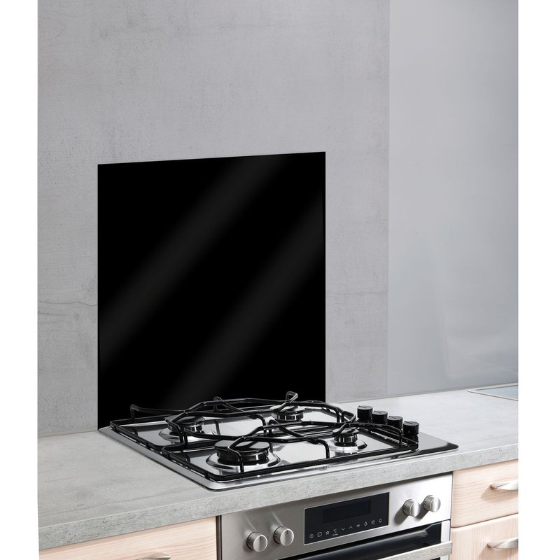 Fond De Hotte En Verre Trempé - L. 60 X H. 70 Cm - Noir