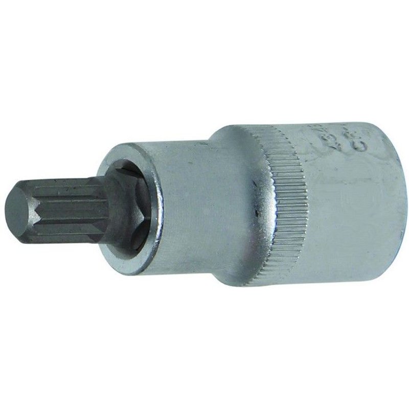 DOUILLE MALE SPLINE (XZN - MULTIDENTS) CARRE 1/2 - EMBOUT XZN 8 mm Long 55 mm