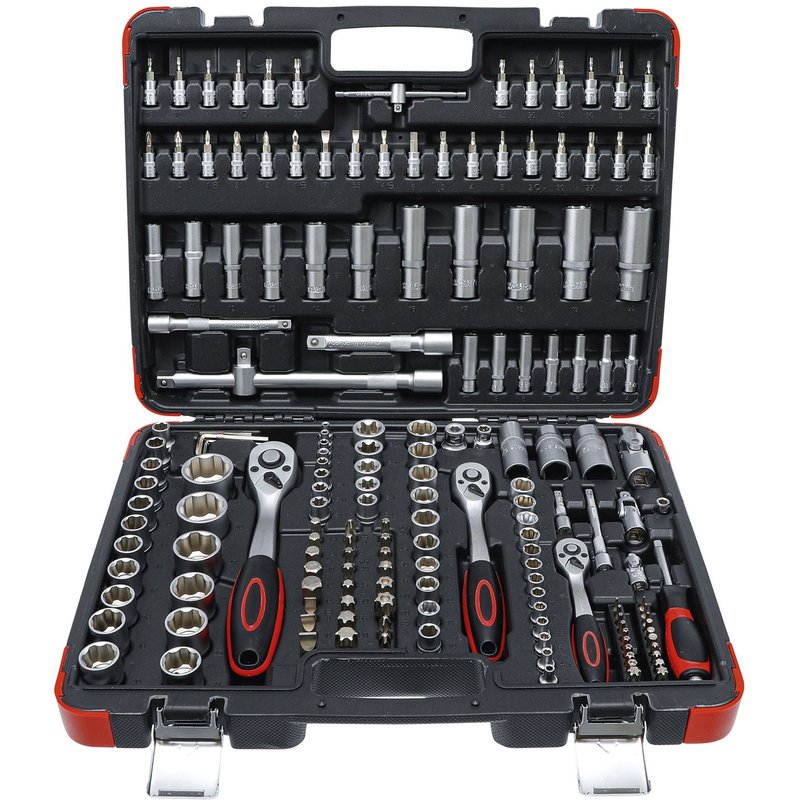 MALLETTE JEU DE DOUILLES, OUTILLAGE A MAIN 172 PIECES BGS DIY