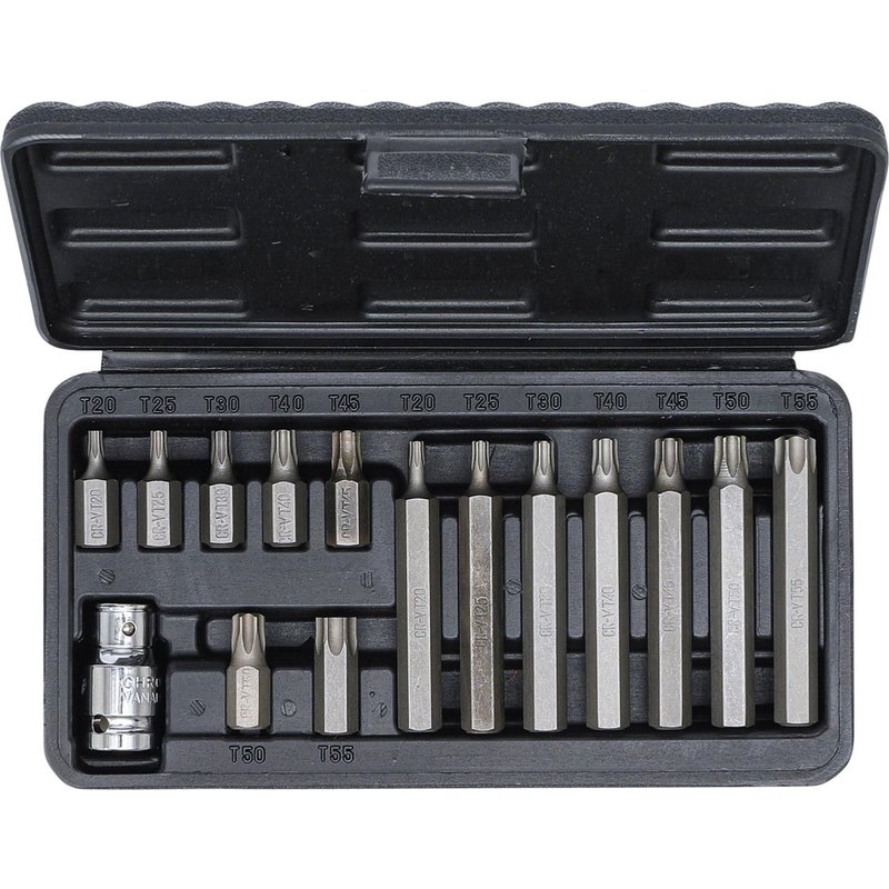 EMBOUTS TORX, COFFRET DE 14 EMBOUTS + ADAPTATEUR 1/2