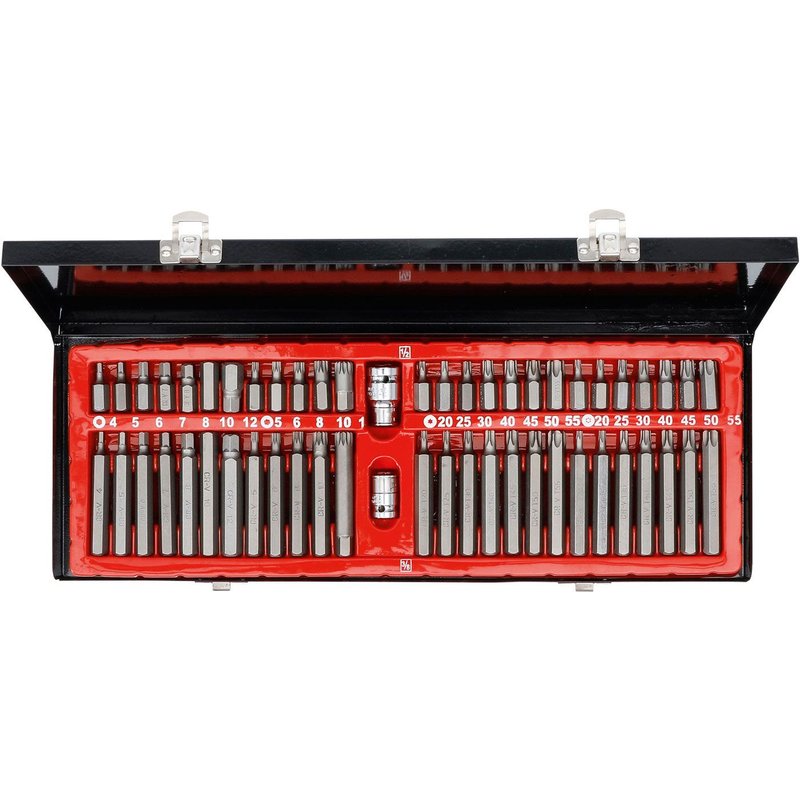 COFFRET EMBOUTS TORX MALES,TORX PERCES, XZN, HEXAGONAUX 54 PIECES