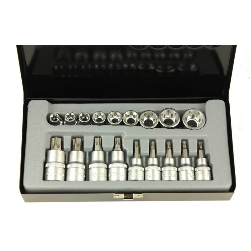 EMBOUTS TORX T20 à T60 DOUILLES TORX E10 à E24 COFFRET 3/8 et 1/2