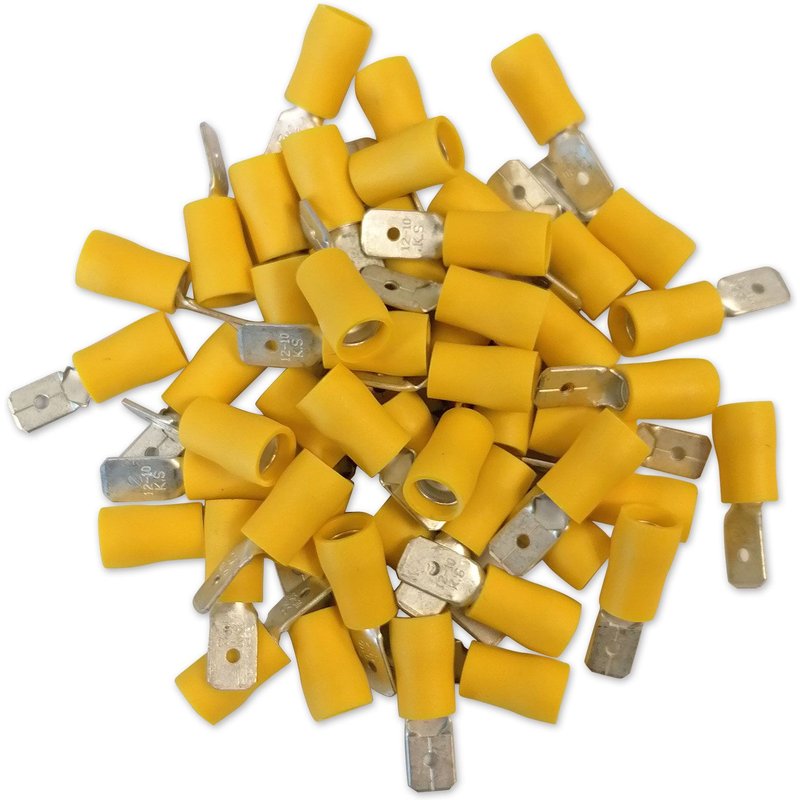 COSSES ELECTRIQUES MALES JAUNES 6.3 SACHET DE 50 COSSES