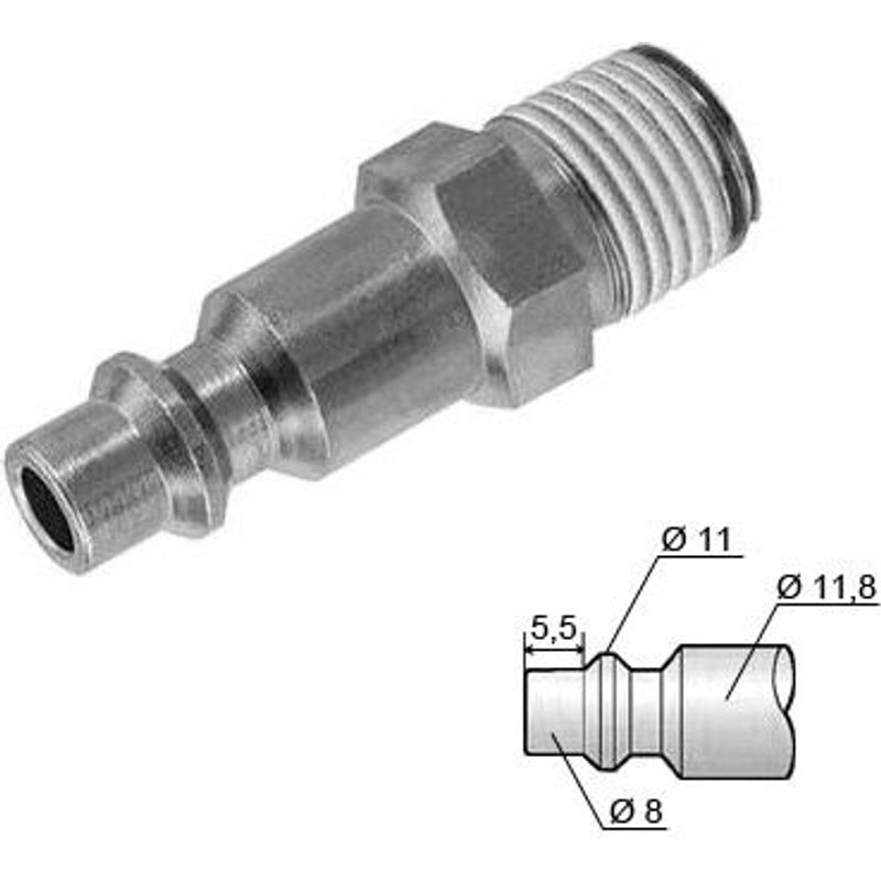 EMBOUT MALE FILETAGE TEFLON 1/4 NPT
