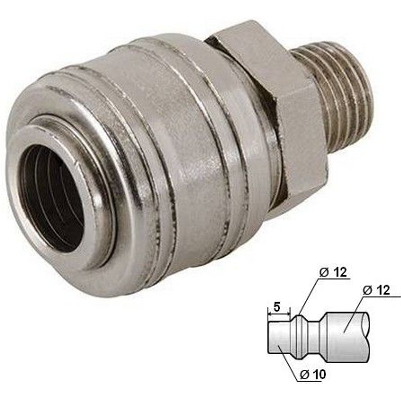 COUPLEUR RAPIDE TYPE EURO LINE FILETE MALE 1/4 BSP