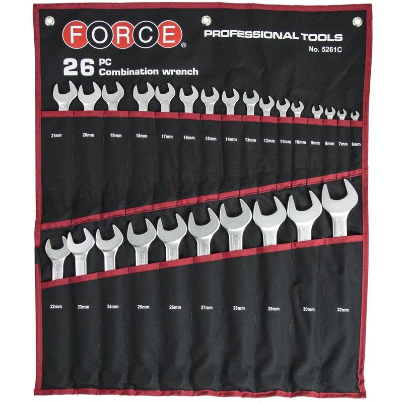 TROUSSE DE 26 CLES MIXTES CHROME VANADIUM 6 à 32 mm CHROMEES SATINEES