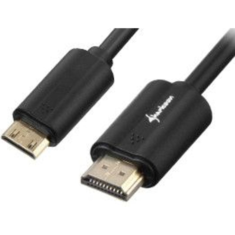 Sharkoon - Câble HDMI avec Ethernet - 19 pin mini HDMI Type C mâle pour HDMI mâle - 3 m - blindé - noir - support 4K