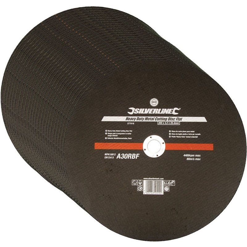 LOT 25 DISQUES PLATS A TRONCONNER (COUPER) METAUX 350 x 3 x 25