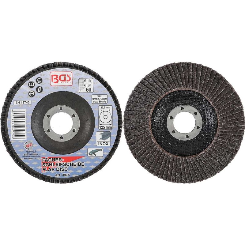 DISQUE A LAMELLE BGS TECHNIC DIAMETRE 125 (LOT DE 5) - GRAIN 60