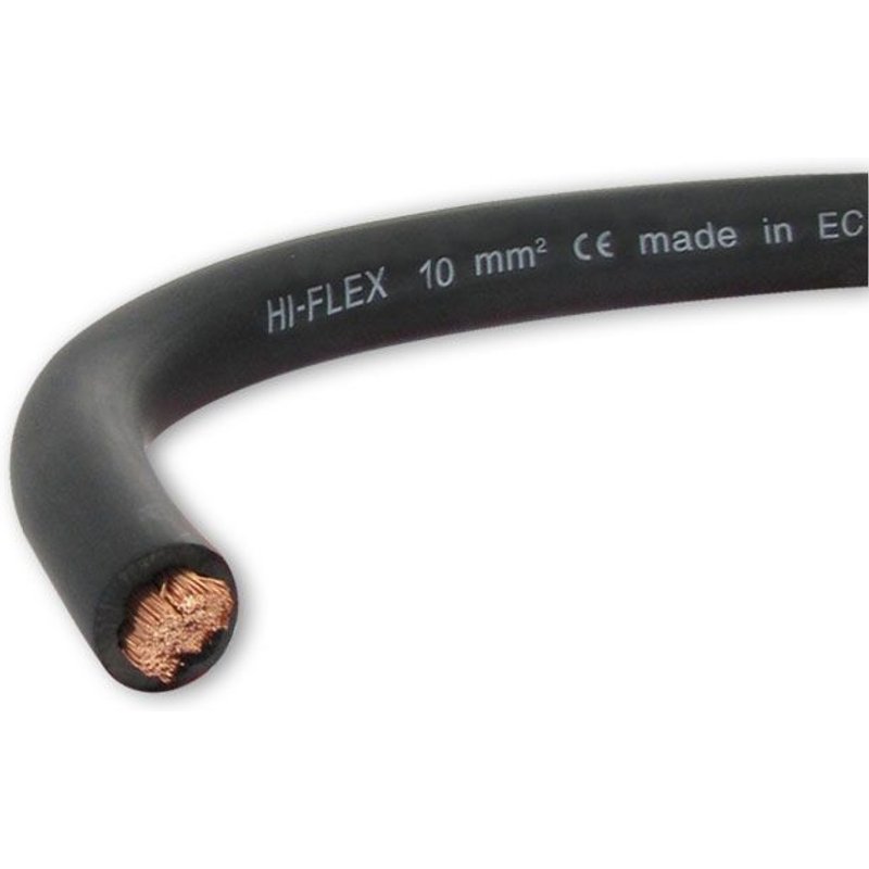 CABLE ELECTRIQUE EXTRA SOUPLE BATTERIE SOUDAGE NOIR 10 mm² - 5 METRES