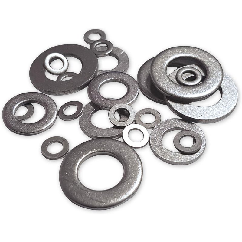 RONDELLES PLATES INOX A4 AISI 316 GAMME DE 5 A 16 mm de Ø 08 X 16