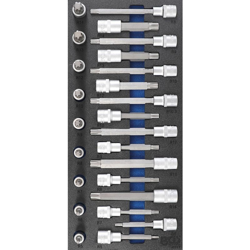 BGS JEU D'EMBOUTS RIBE CARRE DE 1/2 - 25 DOUILLES MALES