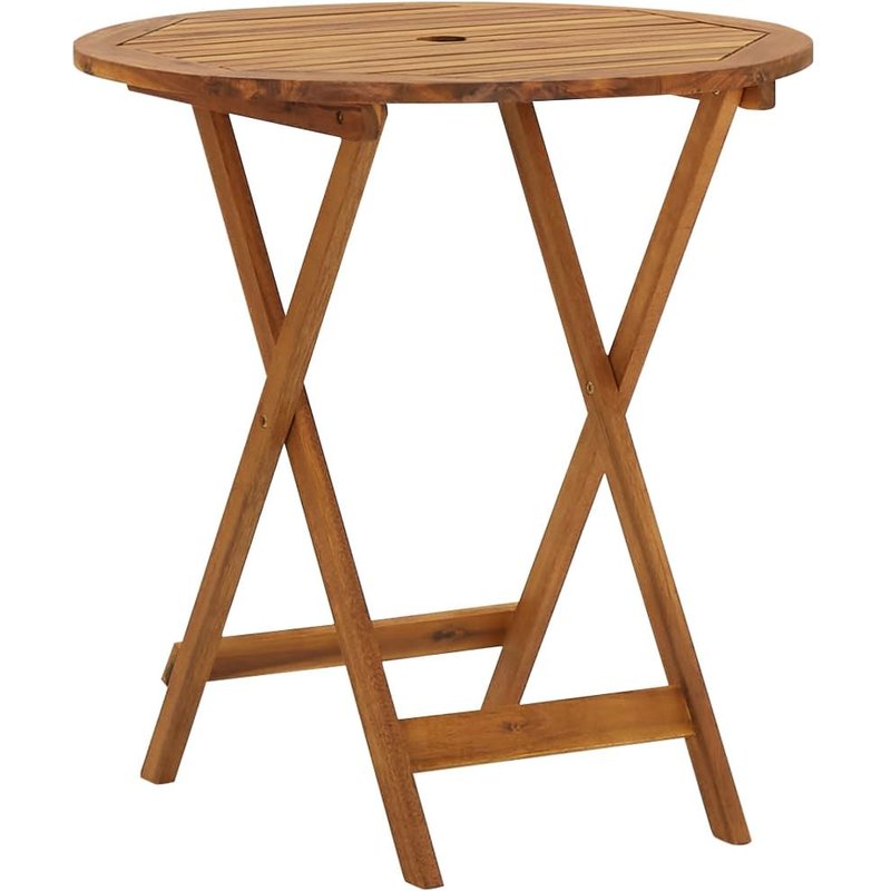 Vidaxl Table Pliable De Jardin 70 Cm Bois D'acacia Solide