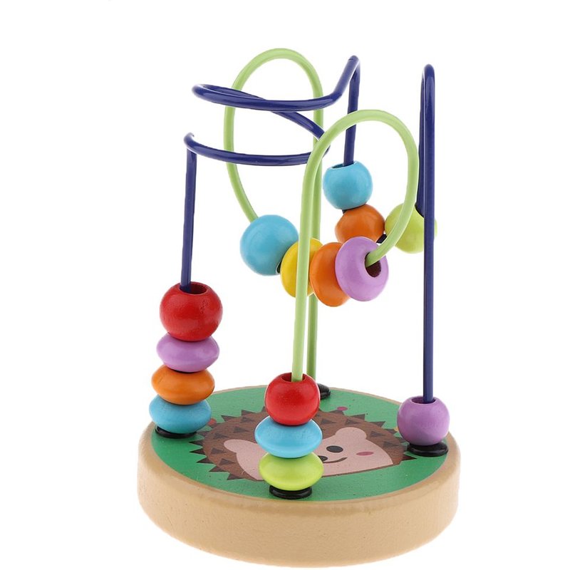 Bois Bébé Mathématiques Jouet Comptage Cercles Perle Boulier Fil Autour De Perles Hérisson