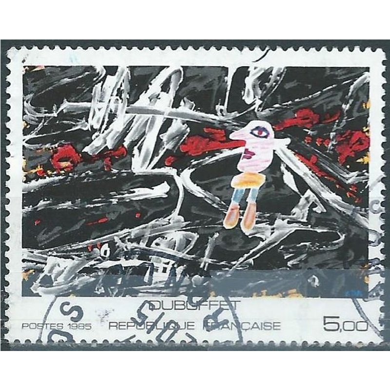 France 1985, Beau Timbre Yvert 2381, Tableau De Dubuffet, "L'égaré", Oblitéré, Tbe.