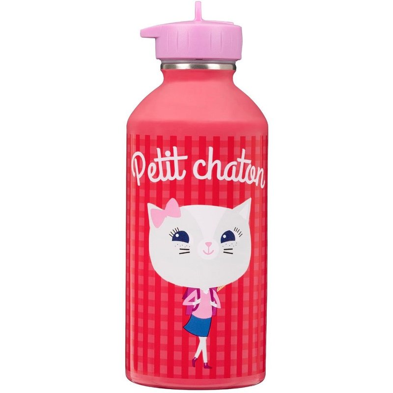 Gourde Inox Enfant - Petit Chaton - Rose
