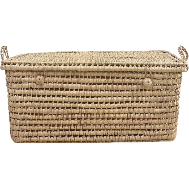 Malle De Rangement Feuille De Palmier Osier Naturel 40 X 80