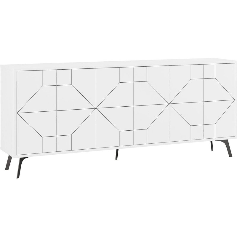Buffet Bas Contemporain 184cm Bois Blanc