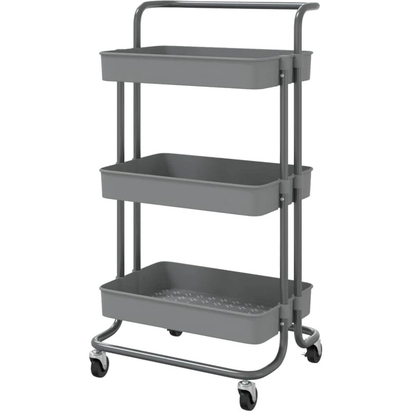 Desserte En Métal Et Plastique Gris 42x38x84cm