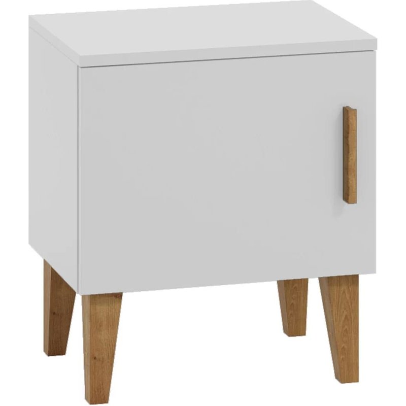 Chevet 1 Porte Blanc Et Chêne