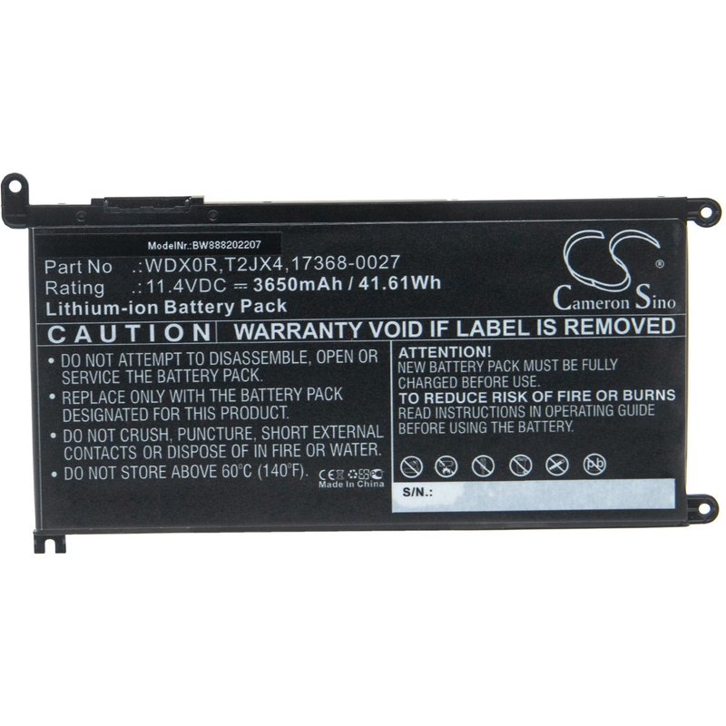 vhbw Batterie compatible avec Dell Inspiron 15-7572-D3505L, 15-7572-D3505S, 15-7572-D3645L ordinateur portable Notebook (3650mAh, 11,4V, Li-ion)