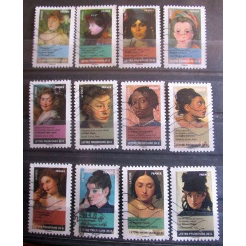 2012. Série Complète Adh674 À Adh685: Art. Portraits De Femmess Dans La Peinture