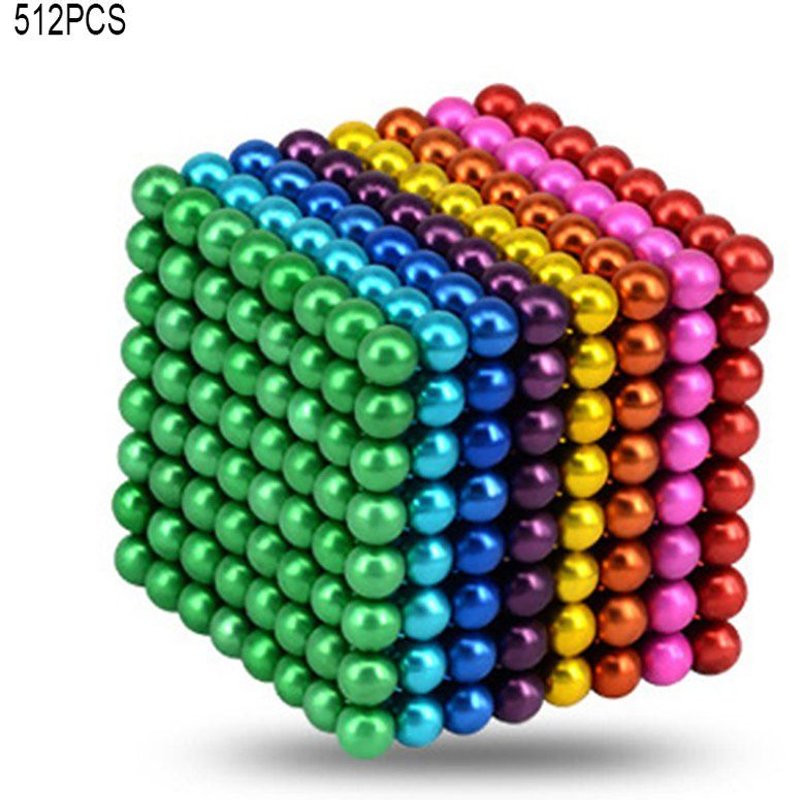 512pcs Boules Magnétiques 1000 Boules Colorées Magnétiques Buck Perles Décompression-Planète Heureuse-Sodexuu