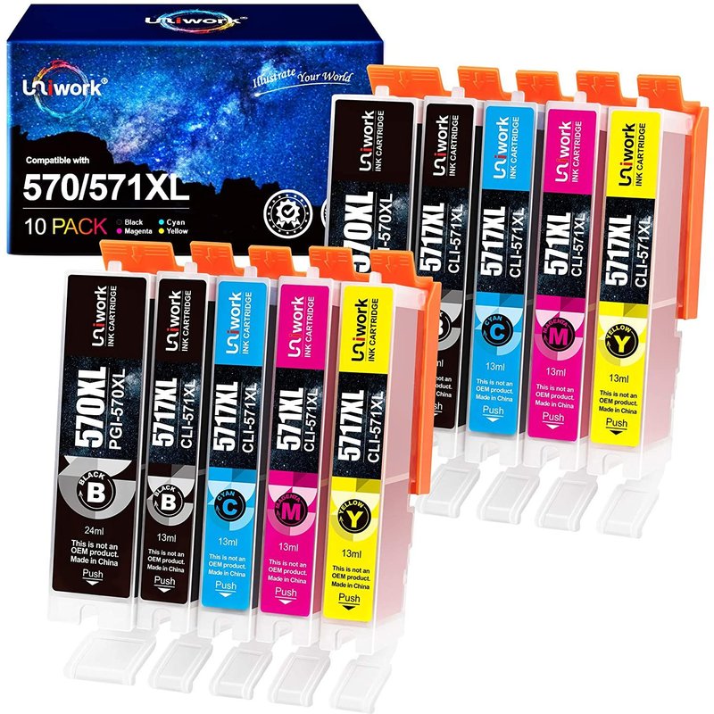 570XL 571XL Cartouches d'encre Compatible pour Canon PGI-570 CLI-571 pour Canon PIXMA MG5750 MG5753 MG6852 TS5050 TS5051 TS6051 MG5751 MG6850 MG6853 TS5055 TS6050 MG5752 MG6851 TS5053 TS6052