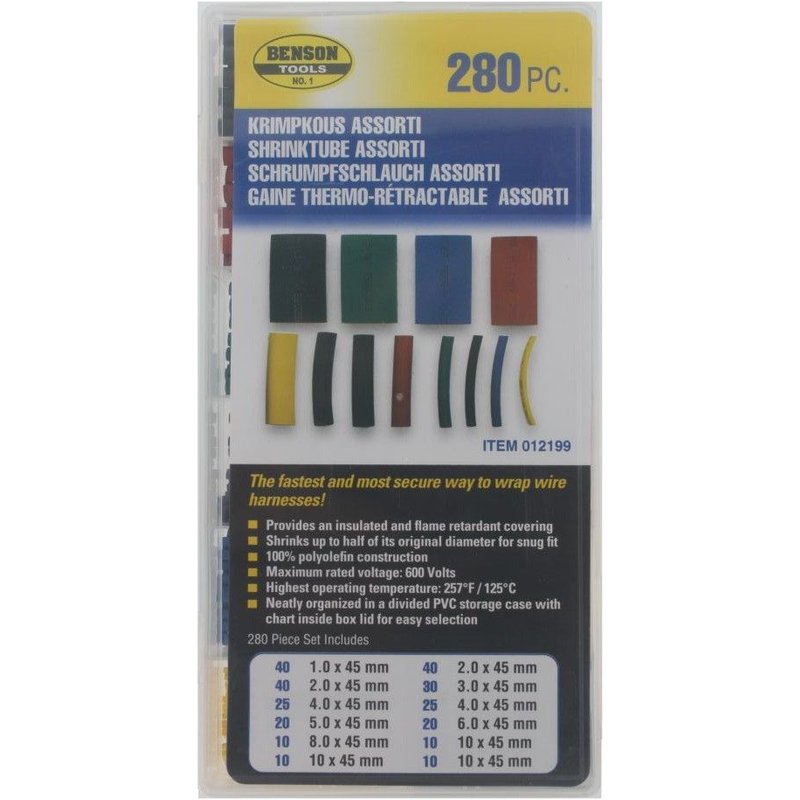 280 Gaines électriques Thermorétractables Tube Thermo Rétractable Isolant