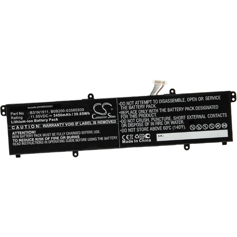 vhbw Batterie compatible avec Asus VivoBook Flip 14 TM420IA-EC031T, Flip 14 TM420IA-EC043T ordinateur portable Notebook (3450mAh, 11.55V, Li-ion)