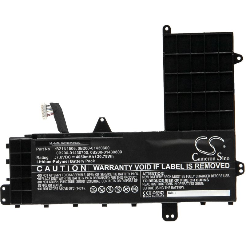 vhbw Batterie compatible avec Asus EeeBook L502MA-XX0014D, L502MA-XX0015D, L502MA-XX0032T ordinateur portable Notebook (4050mAh, 7,6V, Li-polymère)