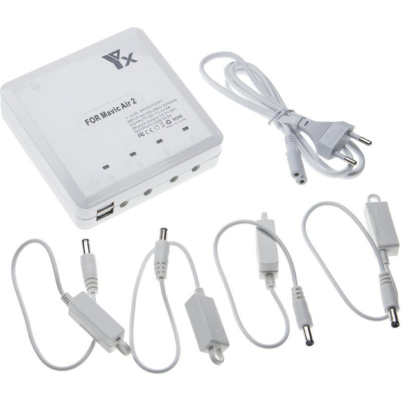 Vhbw Chargeur 4 Bornes Compatible Avec Dji Mavic Air 2 Batterie De Drone, Quadrocoptère, Télécommande, Smartphone (Chargeur 6-En-1)