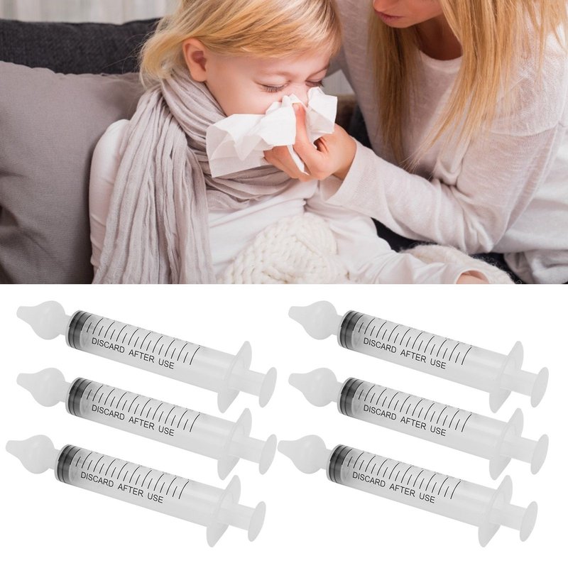 Irrigateur Nasal À Seringue 6 Pcs Seringue Professionnelle Bébé Nasal Irrigator Portable Infantile Nez Nettoyant Dispositif 10ml 101g Tgd