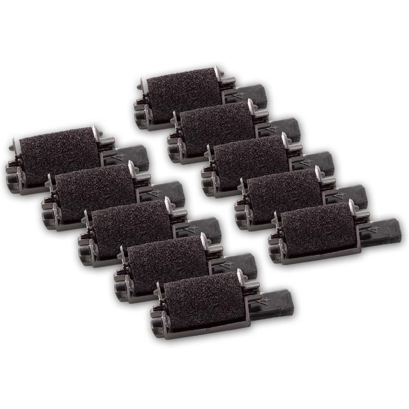 vhbw 10x Rouleaux d'encre noir compatible avec Olympia CPD 12, CPD 12 L, PD 711 calculatrice de poche, caisse enregistreuse