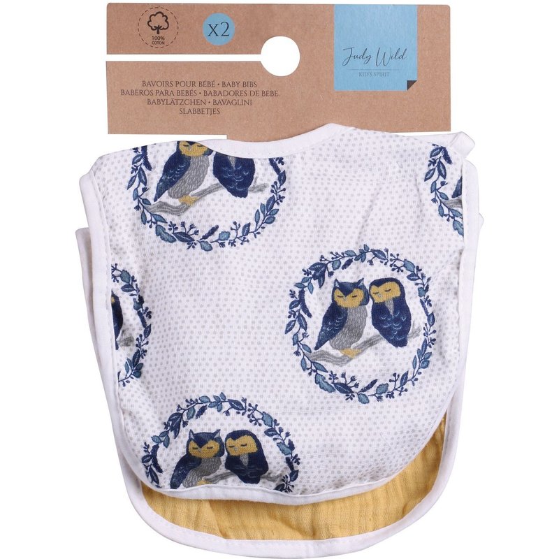 Lot De 2 Bavoirs Pour Enfant - 32 X 22 Cm - Modèle Oiseaux