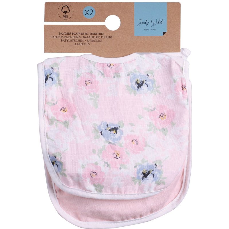 Lot De 2 Bavoirs Pour Enfant - 32 X 22 Cm - Modèle Fleurs