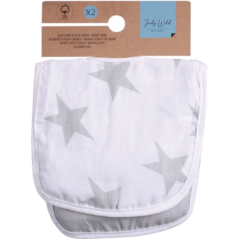 Lot De 2 Bavoirs Pour Enfant - 32 X 22 Cm - Modèle Etoiles