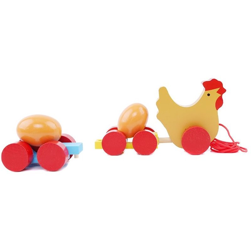 Fun En Bois Glisser L'oeuf Voiture Mignon Créatif Enfants Poussin Caneton Traînant Chariots Bébé Éducation Jouet Couleur Aléatoire Lava1