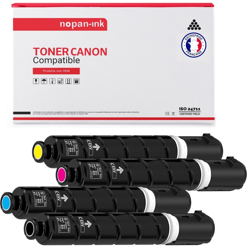 4 Toner pour CANON CEXV47 Black + Cyan + Magenta + Yellow 19000 Pages avec Canon IR C 255 i C 355 i Advance C 250 i C 250 iF C 255 i C 350 i Advance C 351 iF C 355 i / IR-C 250 i 350 i 350 iF 351 If i