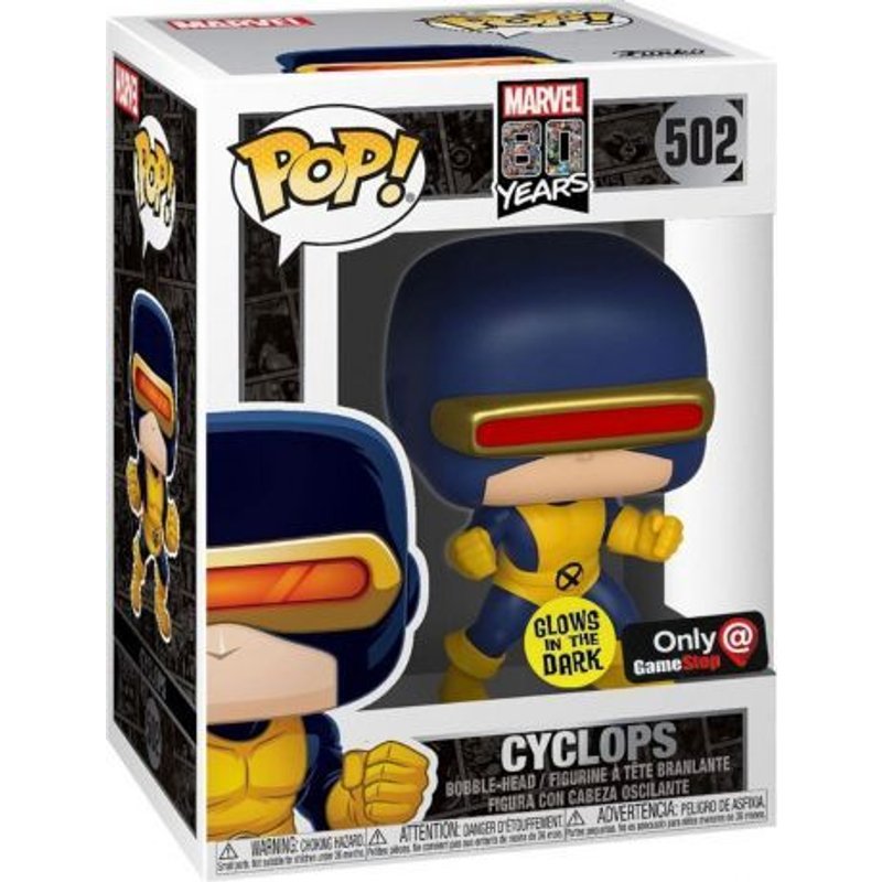 Figurine Funko Pop - Marvel 80 Ans N°502 - Cyclops - Brillant Dans Le Noir (47358)