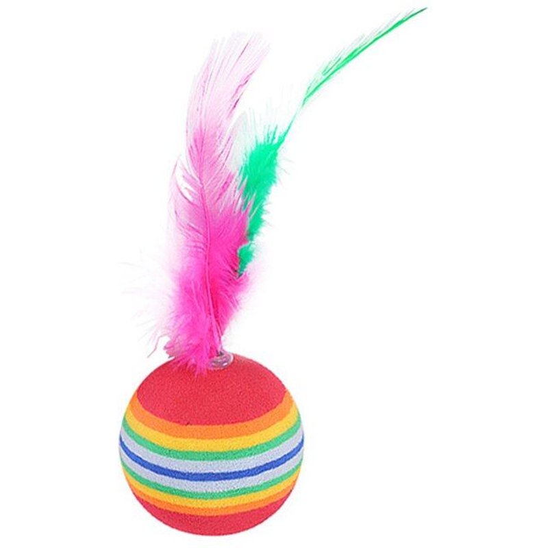 Balle Arc-En-Ciel Eva Pour Chat, Jouet Interactif D'intérieur De Haute Qualité, Sécurisé Et Non Toxique